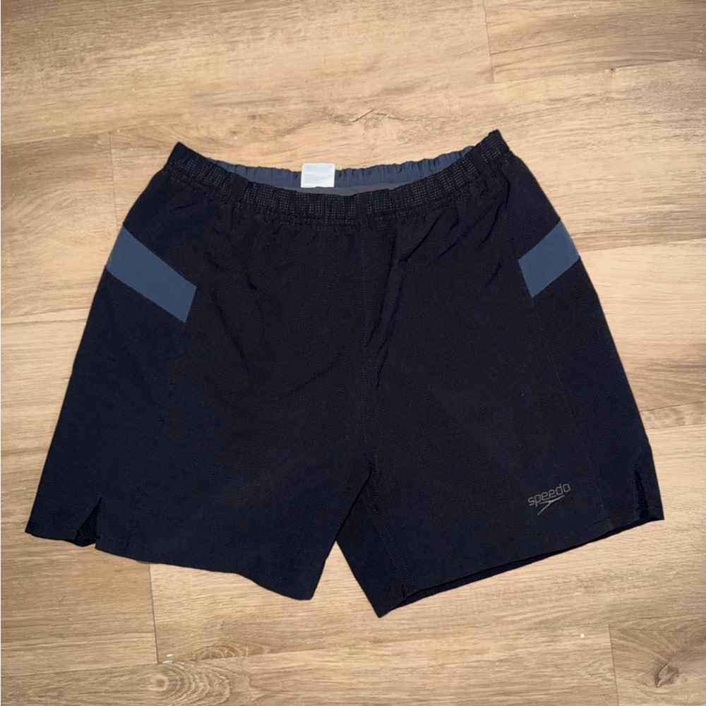 Speedo Men's black Athletic Shorts with Dark Gray Accents